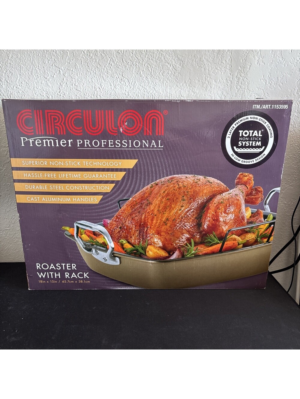 Circulon Premier Professional 18" x 15" Oval Roaster Pan with Nonstick Rack